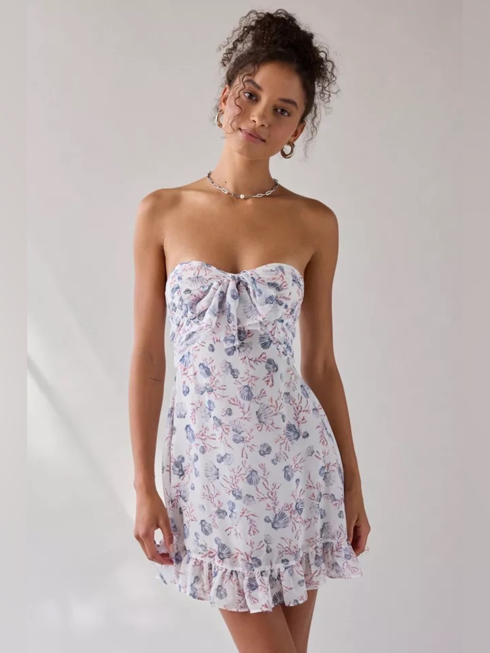 For Love & Lemons Teagan strapless tie-front mini dress Size Small NWT